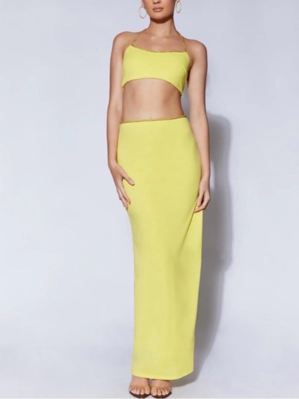 Meshki Canary Yellow Two-Piece Maxi Set